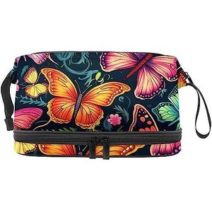 Dubbellaags cosmetische tas 44 Draagbare Make-up Tas Travel Organizer Pouch voor Vrouwen Meisjes Toiletartikelen Tassen, Multi 3, 27x15x14 cm/10.6x5.9x5.5 in, Make-up zakje