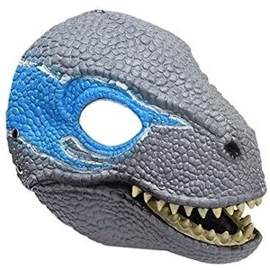 LIBOOI Dino masker bewegende kaak, latex masker bewegende kin met realistische textuur en kleur, party dierenmasker, dinosaurus hoofd cosplay masker voor Halloween cosplay party