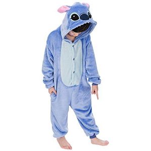 YAOMEI Kigurumi overall voor kinderen, pyjama, onesie, meisjes, jongens, fleece, anime, cosplay, Halloween, Kerstmis, party, kostuum, verkleedfeest, nachtkleding - multi - 100-110cm (39 ""-43"")
