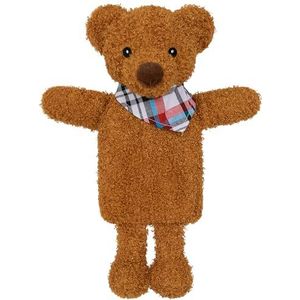 Warmwaterkruik met dierlijke fleece hoes, inhoud 1 of 2 liter, natuurlijk rubber, lange warmwaterkruik, pluche, schattige dierenhoes, gezellige geschenken (bruine beer)