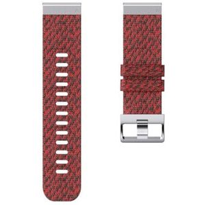 Fit For Garmin Fenix7pro 22 26 mm nylon band polsband geschikt for Fenix5/5X/5XPlus/6/6X/6XPro/7/7X/3/3HR Easy Fit horlogeband Tactix7 armband (Color : Red black 2, Size : Forerunner 955 965)