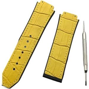 LQXHZ 25mm*19mm Lederen Rubber Siliconen Horlogeband Vlinder Gesp Compatibel Met Hublot Strap, No buckle, agaat
