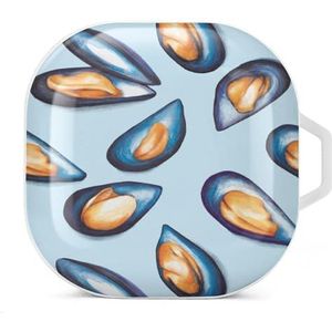 Zeevruchten Product Oordopjes Case Compatibel met Samsung Hard Shell Beschermhoes Wit-Stijl