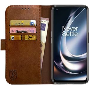 Rosso Element Book Case Wallet Hoesje Geschikt voor voor OnePlus Nord CE 2 Lite | Portemonnee | 3 Pasjes | Magneetsluiting | Stand Functie | Bruin