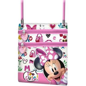 Minnie Mouse Too Cute-Action verticale schoudertas, roze, 15,5 x 18 cm, roze, Eén maat, Actie Verticale Schoudertas Te Schattig