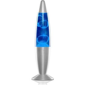 CELLUSTOP Lavalamp raket – Magma Lave lamp – decoratief om neer te zetten – 2 halogeenlampen R39 meegeleverd – robuust glas – 25 watt – 34 cm – blauw