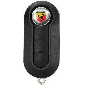 Reservesleutel voor afstandsbediening, behuizing met 3 toetsen, compatibel met 500 Abarth + logo