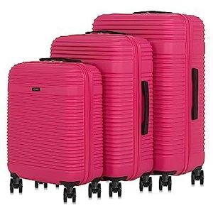 OCHNIK Koffer | hardshell koffer | Materiaal: ABS | Model: WALAB-0040 | 4 wielen | hoge kwaliteit, roze, Small, koffer