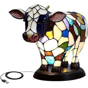 Koe Lamp, Animal Tafellamp Koe Decor Mooie Koe Tafellamp Farmhouse Cow Nachtkastje Lamp USB Klein Nachtkastje Lamp Voor Slaapkamer Woonkamer Home Office Desk (Color : Style 2)