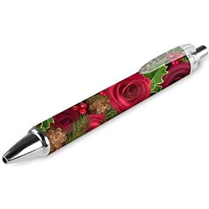 Romantische Rode Rose Custom Pennen Balpen Intrekbare 0.5mm Fijne Punt Zwarte Inkt Schrijven Pennen Voor Office Home 1 STKS