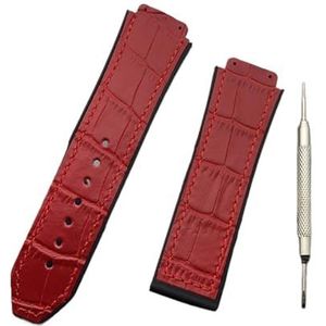 LQXHZ 25mm*19mm Lederen Rubber Siliconen Horlogeband Vlinder Gesp Compatibel Met Hublot Strap, No buckle, agaat