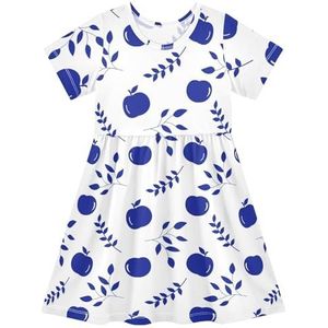 LI ZHI XIN Meisjesjurk kinderen kinderen zomer korte mouw ronde hals casual jurken voor leeftijd 2-8 fruit blad patroon, Meerkleurig, 2 jaar