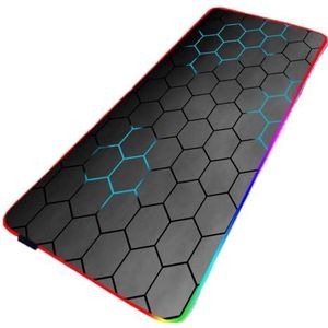 QPSJXN Geometrische RGB-gaming-muismat, zacht met anti-slip vergrendeling, compatibel met de meeste toetsenborden en muizen (Geometrisch (9)