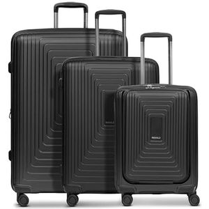 REDOLZ Essentials 14 Harde koffers Set 3 Stuks | S 55 cm laptopvak + M 66 cm + L 77 cm | Uitbreidbare expansieplooi | ultralicht | 4-Rolls & TSA