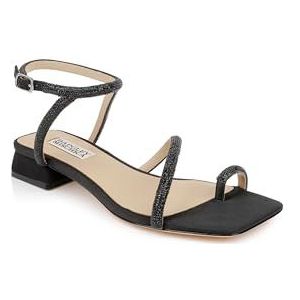 Badgley Mischka Dakotah platte sandaal voor dames, Zwart, 38 EU