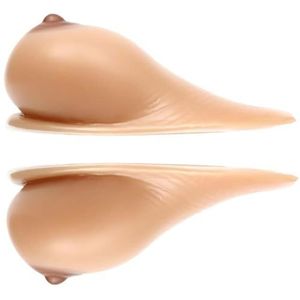 HomeJoySet Zelfklevende Traanvormige Siliconen Borstprothesen, 1400 G Huidskleur, Herbruikbare Nepborsten For Transgenders/mastectomie/crossdressers, Realistische Tepels En Ademend(Nude_800g/Pair)