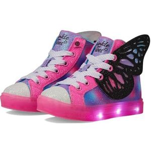 Skechers Meisjes Twinkle Sparks Ice Flutter Glitter Sneaker, Zwart/Multi, zwart (multi), 2 Little Kid