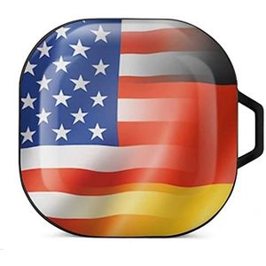 Amerikaanse en Duitse vlaggen oordopjes hoesje compatibel met Samsung hard shell beschermhoes zwart-stijl
