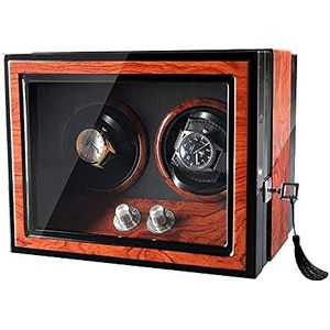 2 automatische unisex watchwinders, dubbele horloges opbergvitrinebox 4 rotatiemodi met stille motor Ingebouwde LED-lamp Horlogebox