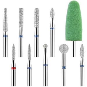 HQABCUTR 10 stuks/set nagelboorbits, freesvijlen, roterende elektrische frees, manicure en pedicure