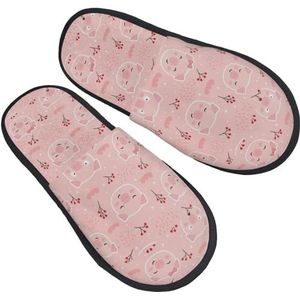 942 Huisslippers voor dames en heren, schattig roze biggetjespatroon, herenpantoffels voor volwassenen, harige pantoffels, casual warme instappers, voor mannen, vrouwen, geschenken, Harige pantoffels