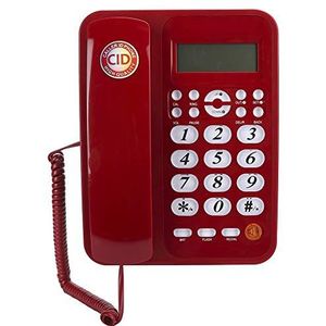Bureautelefoon Thuiskantoor Vaste telefoon Rode vaste telefoon Nummerherkenning Vaste vaste telefoonlijn Vaste telefoon Handsfree-functies Voor zaken of gezin (vooral voor oudere mensen)