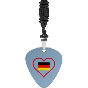 I Love Duitsland Rood Hart Gitaar Pick Ketting Metalen Hanger Charm Chain Ketting Sieraden Gift
