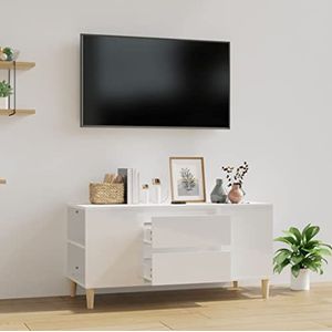AUUIJKJF Entertainment Centra & TV Stands TV-meubel Hoogglans Wit 102x44.5x50 cm Engineered Houten Meubels