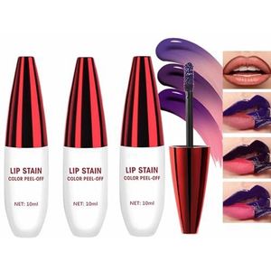 Off Lip Stain Set, Peel-Off Lippenstift, Lang Houdend, Waterbestendig, Lipliner, Tattoo, Sterk Gepigmenteerd, Overdraagveilige Lippenstift Met Matte Afwerking