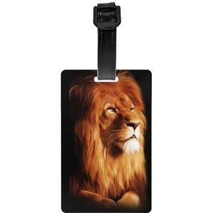 Angry Lion Face, Bagagelabels PVC naamplaatje reiskoffer Identifier ID-tags Duurzaam bagagelabel