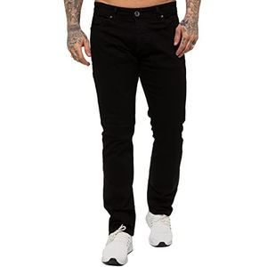 989Zé ENZO Heren Stretch Rechte Been Regular Fit Klassieke Denim Jeans Alle Taille Maten, Zwart, 38W / 32L