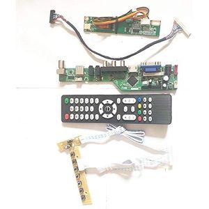 Voor TM121XG-02L03/02L10 LVDS 20Pin 1CCFL USB VGA HDMI AV RF LCD monitor T.V53 controller board toetsenbord+Inverter+Remote DIY kit (TM121XG-02L10)