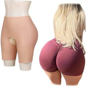 FSYH Realistische siliconen slipjes nep kont pads Shaper push up ondergoed heuplift verbeteraar controle shorts voor crossdresser,ivoor,M2