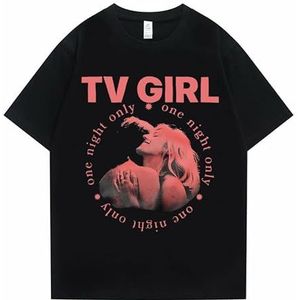 Cults TV Girl One Night Only Graphic Print Tshirt Unisex Vintage Tees Men Women Casual Oversized T Shirt Man Cotton Tops T-shirt Black L
