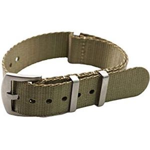 Horlogebandjes voor mannen en vrouwen, horlogeband 20mm/22mm Nylon Band Grijs/Kaki Horlogeband Mannen Een Stuk Armband Accessorie Horlogeband Vervanging (Color : Khaki, Size : 22mm)
