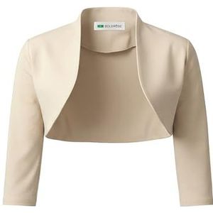 Bolerose 3/4 Mouw Formeel Getailleerd Bolero Shrug (Champagne, S)