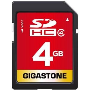 GIGASTONE SD Card 4GB SDHC met Mini-case, Geheugenkaart voor Full HD Video Canon Nikon Sony Pentax Kodak Olympus Panasonic Digital Camera, 80MB/s C4 Class 4