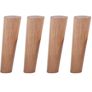 Houten meubelpoten, Niture-poten (set van 4 - conische tafelsteunpoten, vervangende poten for Scandinavische banken, rechte kegel(Oblique Cone,200Mm)