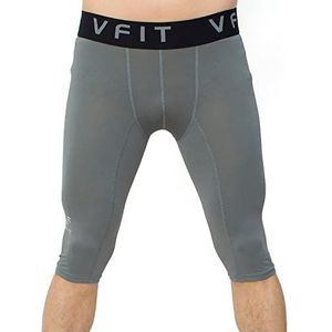 vf VFIT Compressie Panty/Legging 3/4 Medium Broek Heren Sport Fitness met Camouflage (Grijs, XL)