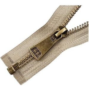 Rits 5 # Kleurrijke open-end automatisch slot koper metalen rits doe-het-zelf handwerk voor kleding zak kledingstuk naaien schoenen tassen (kleur: beige, maat: 40 cm)