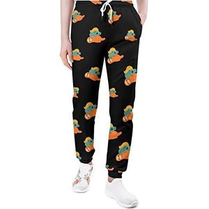 Grappige luiaard koala kat heren joggingbroek casual joggingbroek atletische lounge broek met zakken voor vrouwen