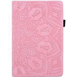 Lspcase Beschermhoes voor Huawei Mediapad M5 Pro/M5 10 10,8 inch leren hoes stand flip cover portefeuille tablet case met penhouder voor Huawei Mediapad M5 10 10,8""/M5 Pro 10,8 Mandala bloem roze