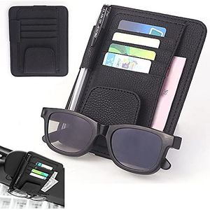 Auto Bril Houder Clip en Zonneklep Organizer Tas - Multifunctionele Opslag Voor Kaarten en Bril
