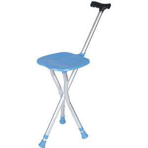 Opvouwbare Stoel - Wandelstokkruk - Blauw - 5 Versnellingen - Hoogteverstelbaar - Aluminiumlegering - 24x(87-97) cm