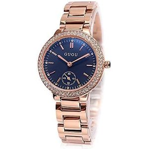 RORIOS Dames Horloges Fashionable Women Watch Analoge Kwarts Horloges Rhinestone Dial with Stainless Steel Strap Dress Watches for Women Ladies