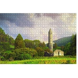 1000 Stuk Jigsaw Puzzel De Ronde Toren In De Oude Glendalough Monastieke Site County Wicklow Puzzels Voor Volwassenen Gift Intellectuele Schilderijen Puzzel Thuis Muur Decor Tieners Leuke Puzzels