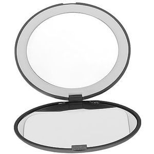 Make-upspiegel, Zonlichtsimulatie Handheld 6500K Opvouwbare LED-make-upspiegel voor op Reis (Zwart)