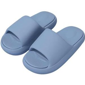 MdybF Slippers 4,0 cm dikke bodem schattige zachte sandalen badkamer slippers thuis badkamer slippers effen kleur badkamer wolk slippers antislip, Blauw 4 0, 36/37 EU