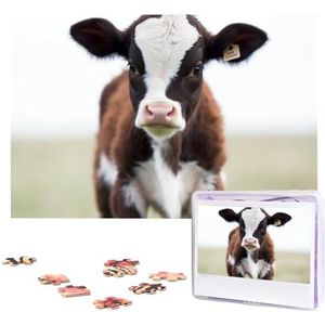 Baby koeienpuzzels, 1000 stukjes, gepersonaliseerde legpuzzels, houten fotopuzzel voor volwassenen, familie, foto, puzzelgeschenken voor bruiloft, verjaardag, Valentijnsdaggeschenken (74,9 x 50 cm)