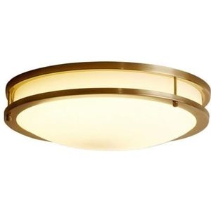 LONGDU Amerikaanse eenvoudige gouden koperen LED-plafondlamp 3000K / 4000K / 6000K verstelbare plafondlamp glazen lampenkap met hoge lichttransmissie for slaapkamer kantoortrap hotel woonkamer keuken